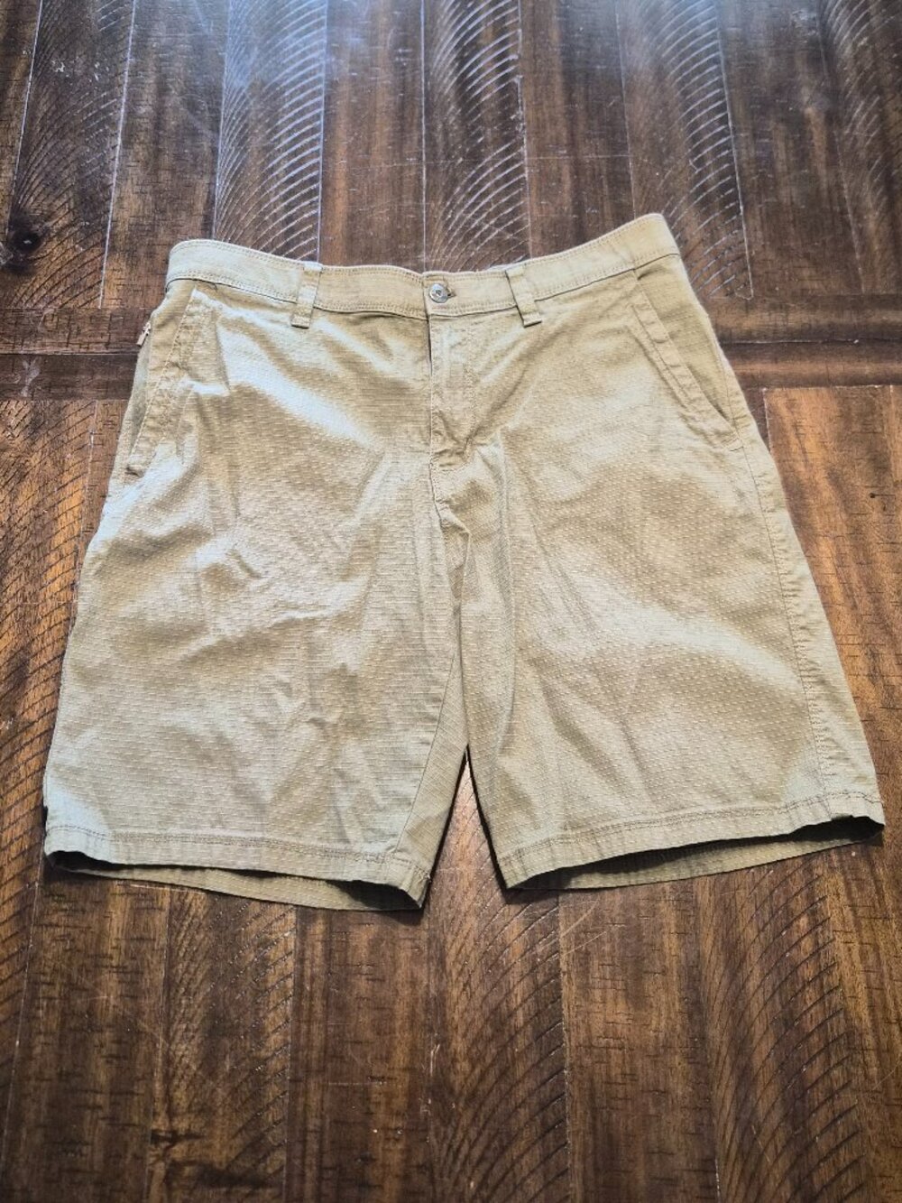Weatherproof Vintage Mens 34 Olive Ripstop Stretch Utility Golf Shorts G836